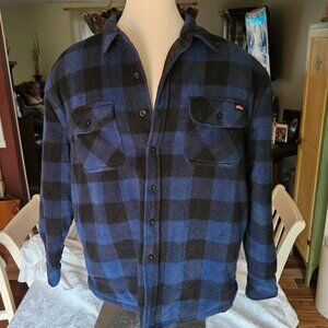 Dickies Jacket Mens 2XL (50-52) Blue Buffalo Check Plaid Quilted Shacket Coat